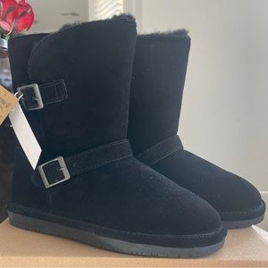 Eliana Black Suede Boots